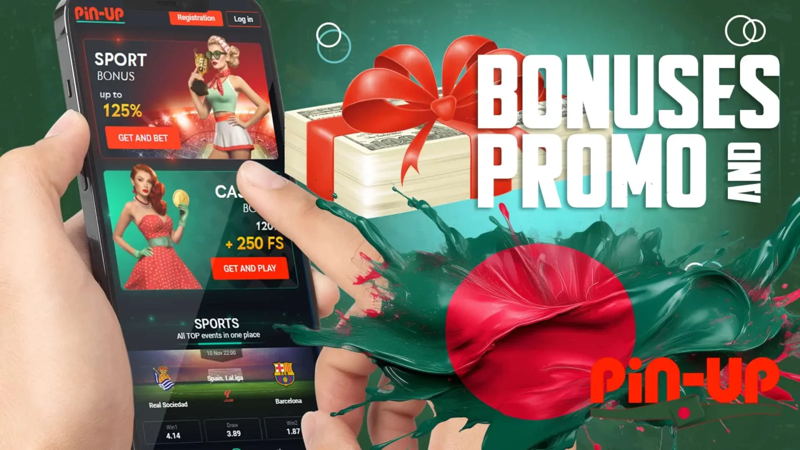 Check out the many bonus offers from Pin-UP Casino